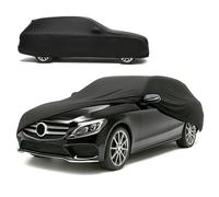WALSER Premium Housse de Voiture d’intérieur - Protection complète, Tissu élastique et Respirant, Anti-poussière, Doublure Douce, Ajustement serré, Indoor Stretch Plus, Taille 5 Break Noir