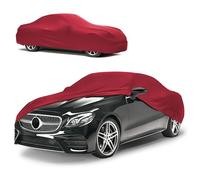 WALSER Premium Housse de Voiture d’intérieur - Protection complète, Tissu élastique et Respirant, Anti-poussière, Doublure Douce, Ajustement serré, Indoor Stretch Plus, Taille 3 Voiture Rouge