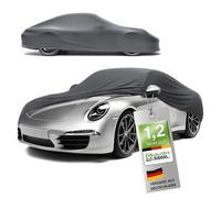 WALSER Premium Housse de Voiture d’intérieur - Protection complète, Tissu élastique et Respirant, Anti-poussière, Doublure Douce, Ajustement serré, Indoor Stretch Plus, Taille 2 Voiture Anthracite