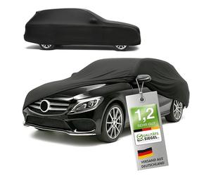 WALSER Premium Housse de Voiture d’intérieur - Protection complète, Tissu élastique et Respirant, Anti-poussière, Doublure Douce, Ajustement serré, Indoor Stretch Plus, Taille 5 Break Noir