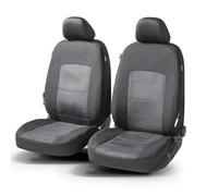 Walser Premium Housses de siège Ellington avec système de Fermeture éclair, Zipp-IT Housses de Protection pour sièges Avant Noir/Gris 11864