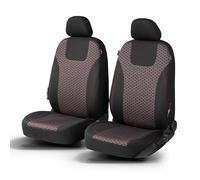 Walser Premium Housses de siège Redring avec système de Fermeture éclair, Zipp-IT Housses de Protection pour sièges Avant Noir/Rouge 11873