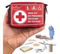 WALSER Premium Mini Kit de Premiers Secours 2026, kit d'urgence imperméable Outdoor/Camping/Vélo, kit de voyage 31 pièces, kit de premiers secours compact Outdoor, mini trousse de secours 2026