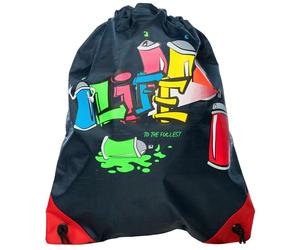 Walser Sac de Gym pour Enfants Graffiti, Sac de Voyage pour Enfants, Sac de Sport, Gymsack, Sac à Chaussures pour Enfants 39x33,5cm Bleu