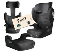 WALSER Siege auto enfant Premium Numa, rehausseur enfant 2in1 confortable dossier amovible + appui-tete evolutif 3-8 ans 100-150 cm norme recente ECE R 129, rehausseur voiture noir
