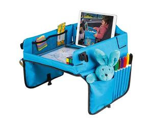 Walser Table de Voyage pour Enfants - Voiture, Table de Jeu pour Enfants - Voyage, Table Pliante pour Enfants Bleue