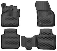WALSER Tapis de sol sur mesure XTR en caoutchouc compatible avec Skoda Kodiaq 10/2016-2023, Tapis voiture en caoutchouc, Tapis de pied