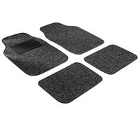 WALSER Tapis de voiture nervuré, tapis de sol universel aiguilleté nervuré, set de moquette de voiture en quatre parties noir 14805-0