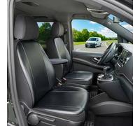 Walser Transporter Housses de siège Auto en Similicuir Compatible avec Ford Transit Courier, 1 siège Individuel conducteur (Encoche accoudoir Droit) & Place Individuel Passager