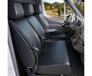Walser Transporter Housses de siège Auto en Similicuir Compatible avec VW T4, 1 siège Individuel à l'avant (évidement accoudoir)