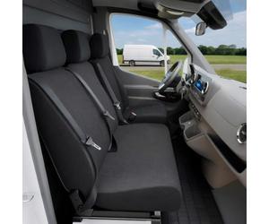 Walser Transporter Housses de siège Auto en Tissu Compatible avec Iveco Daily IV, 1 siège Individuel à l'avant (évidement accoudoir) & Banquette Double à l'avant