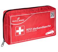 WALSER Trousse de secours automobile, trousse de secours voiture, kit d'urgence voiture, trousse de premiers secours DIN 13164, rouge 44264