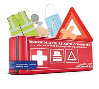 WALSER Trousse de secours voiture, trousse de secours voiture 2026 avec triangle de panne et gilet de sécurité vainqueur du comparatif* DIN 13164