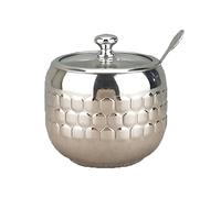 Walsey Bol à Sucre, Pot Sucre en Acier Inoxydable, Avec Couvercle Transparent, Sucriers Durable, Résistant aux Chutes, pour Contenir et du Sel, Cuisines