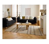 Walter - canapé 3 places chesterfield en velours - pieds bois - Noir