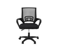WALTER - Fauteuil de Bureau sur Roulettes Noir Tissu Mesh -