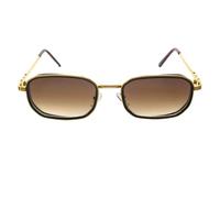WALTER Lunettes Soleil Marron Homme & Femme Ronde Ovale Oeilleres Fine Métal Neo Brown Marron Smoky Contraste Gold Doré Or