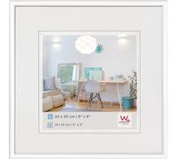 Walther cadre plastique New Lifestyle 13x13 cm blanc verre clair dos en fibre dure