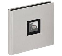 Walther Design Album photo FA-209-D 26 x 26 cm beige-gris lin découpe de couverture noir et blanc