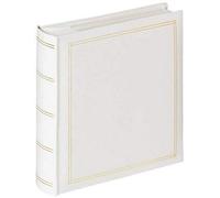 Walther Design Album Photo Blanc 200 Photos 10 x 15 cm Memo Book Simili Cuir avec gaufrage, Monza ME-138-W