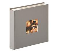 Walther Design Album photo gris 200 photos 10 x 15 cm Classeur mémo avec découpe de couverture, Fun ME-110-X