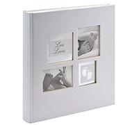 Walther Design Album photo gris 28 x 30,5 cm Album bébé avec découpe et gaufrage de la couverture, Baby Little Foot UK-172