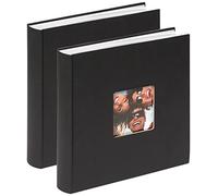 walther design Album Photo Noir 30 x 30 cm avec découpe de Couverture, Pack Double, Fun FA-208-BD