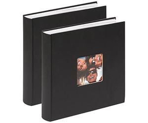 walther design Album Photo Noir 30 x 30 cm avec découpe de Couverture, Pack Double, Fun FA-208-BD