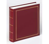 Walther Design Album Photo Rouge 200 Photos 10 x 15 cm Memo Book Simili cuir avec gaufrage, Monza ME-138-R