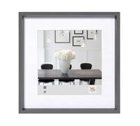 walther design cadre photo acier 20 x 20 cm avec passe-partout, cadre plastique style acier ES220D