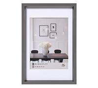 walther design Cadre Photo Acier 20 x 30 cm avec Passe-Partout, Cadre Plastique Style Acier ES030D