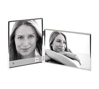walther design WD115S Chloe, double cadre portrait en métal 2X 10x15 cm (1 horiz./1 verti.), argent Argent