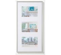 walther design Cadre Photo Argent 3X 10x15 cm galerie avec Passe-Partout, Cadre Plastique New Lifestyle KV315S