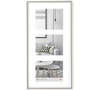 Walther Design Cadre Photo Argent 3X 13x18 cm galerie avec Passe-Partout, Cadre Plastique Galeria KS338S