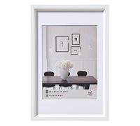 walther design Cadre Photo Blanc 10,5 x 15 cm avec Passe-Partout, Cadre en Plastique Style Acier ES015W