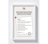 walther design Cadre Photo Blanc 21 x 29,7 cm (DIN A4) avec Passe-Partout, Cadre en Plastique Style Acier ES130W