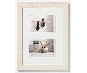 Walther Design Cadre Photo Blanc crème 2X 10x15 cm galerie avec Passe-Partout, Home Cadre en Bois HO215W