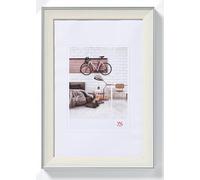 walther design Cadre Photo crème 30 x 40 cm avec Bord extérieur argenté, Cadre Design bohème EN040C