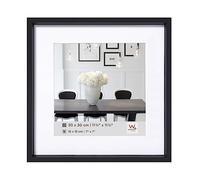 walther design Cadre Photo Noir 20 x 20 cm avec Passe-Partout, Cadre en Plastique Style Acier ES220B