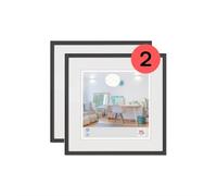 Walther Design Cadre photo noir 30 x 30 cm double pack, cadre en plastique New Lifestyle KV330BD