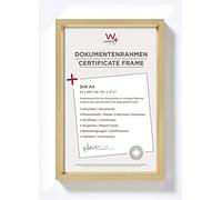 walther design Cadre photo walther design doré 21 x 29,7 cm (DIN A4) avec passe-partout, cadre en plastique Style acier ES130G, Or