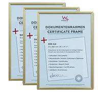 walther design Cadre photo Walther Design Or 21 x 29,7 cm (DIN A4) Lot de 3, New Lifestyle Cadre en plastique KV130G3
