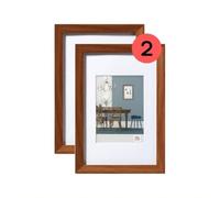 walther design EF824PD Fiorito Lot de 2 Cadres Photo en Bois, Chêne Foncé, 18 X 24 Cm