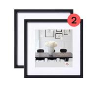 Walther Design ES220BD Steel Style Lot de 2 cadres photo en bois Noir 20 x 20 cm