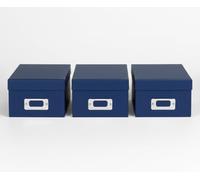 walther design FB-115-L3 Fun Lot De 3 Boîtes De Rangement, Bleues