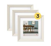 walther design Fiorito EF220W3 Lot de 3 cadres photo en bois avec passe-partout Blanc 20 x 20 cm