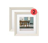 walther design Fiorito EF220WD Lot de 2 cadres photo en bois avec passe-partout Blanc 20 x 20 cm
