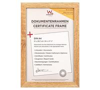 walther design Fiorito EFX130E Cadre Photo en Bois avec Verre Synthétique et Passe-Partout, 21 x 29,7 cm (Format A4), Chêne Clair