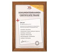 walther design Fiorito EFX130P Cadre Photo en Bois avec Verre Synthétique et Passe-Partout, 21 x 29,7 cm (Format A4), Chêne Foncé