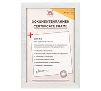 walther design Fiorito EFX130W Cadre Photo en Bois avec Verre Synthétique et Passe-Partout, 21 x 29,7 cm (Format A4), Blanc